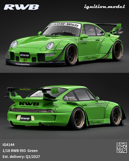 [Preorder] Ignition Model 1:18 Porsche RWB 993 Green IG4144