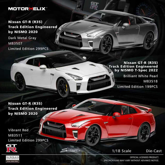 Motorhelix 1:18 Nissan GT-R (R35) Track Edition Engineered by NISMO 2020 (3 Colors)
