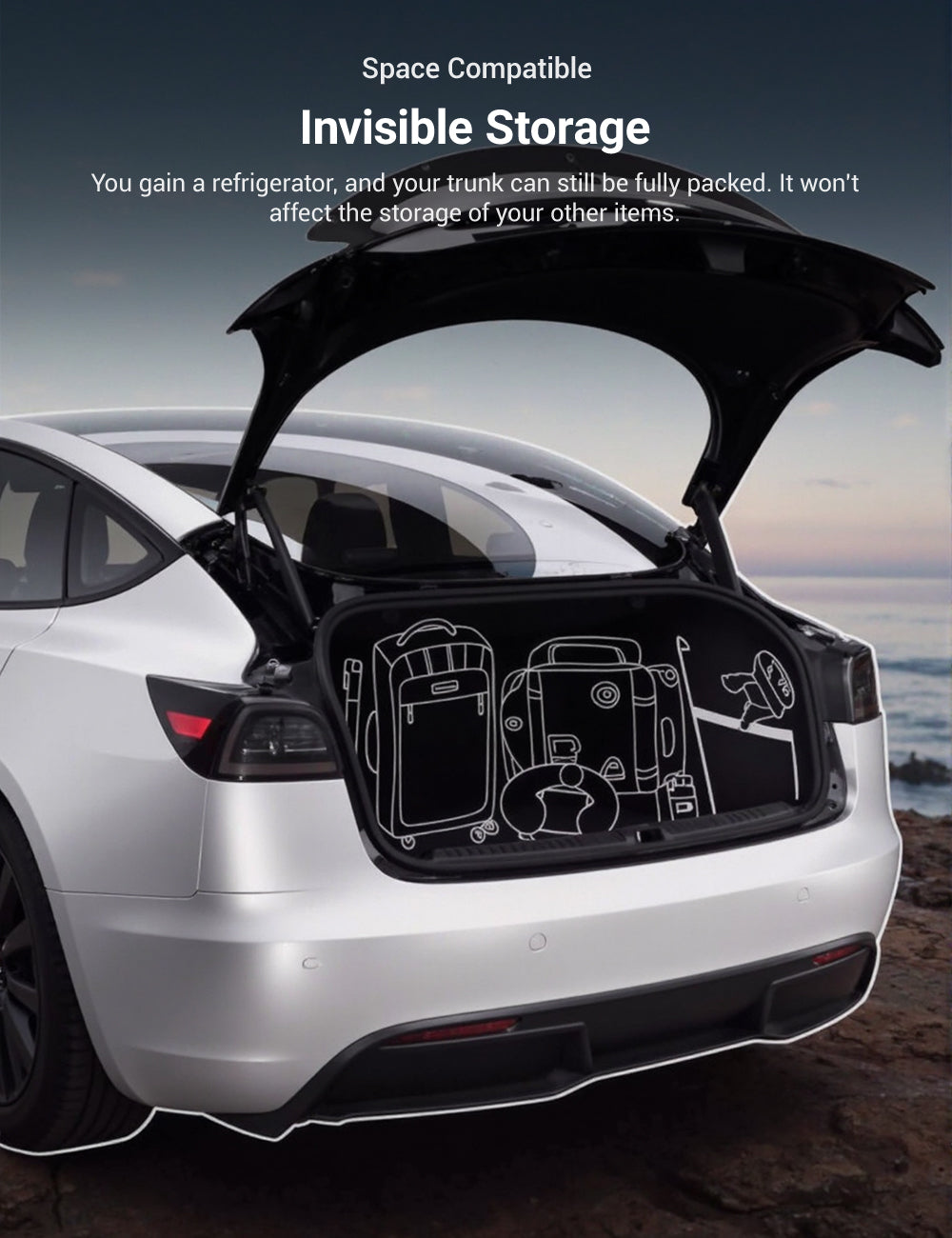 Model 3 Highland Rear Trunk Refrigerator | TESERY