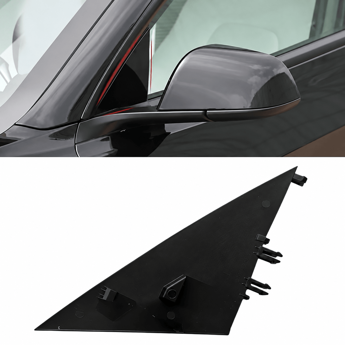 A-Pillar Mirror Triangle Trim for Model 3 / 3 Highland (1130655-00-E / 1130656-00-E）