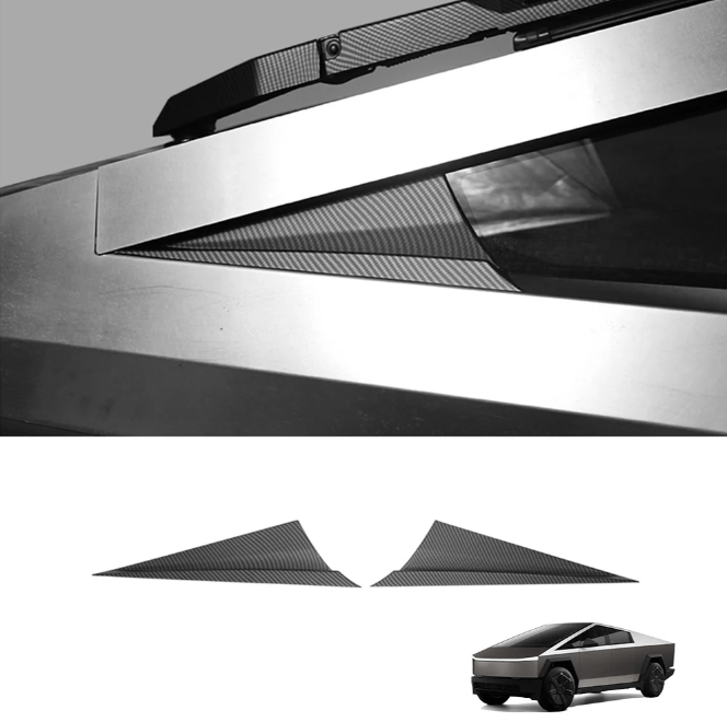 A-Pillar Triangle Spoiler Covers for Cybertruck | ABS Carbon Fiber Pattern | TESERY