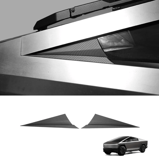 A-Pillar Triangle Spoiler Covers for Cybertruck | ABS Carbon Fiber Pattern | TESERY