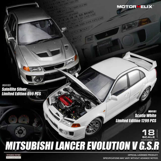 [Preorder] MOTORHELIX 1:18 Mitsubishi Lancer Evolution V GSR (2 Colours) M84101/ M84103