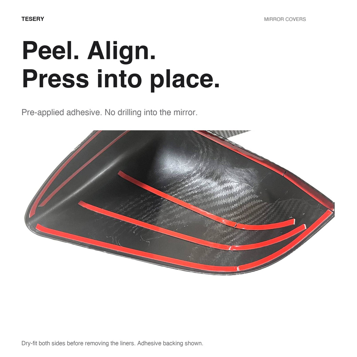 ABS Mirror Covers for Model 3/Y | 4 Finishes | 3M Tape | Scratch Protection | 3 Versions