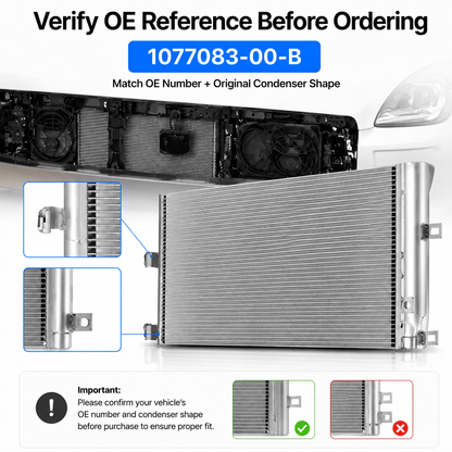 A/C Condenser for Tesla Model 3 2017–2020 (1077083-00-B)