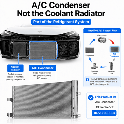 A/C Condenser for Tesla Model 3 2017–2020 (1077083-00-B)