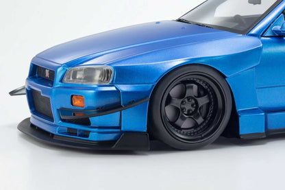 [Preorder] Kyosho 1:18 Nissan Skyline GT-R (R34) Khyzyl Saleem Blue KSR18068BL