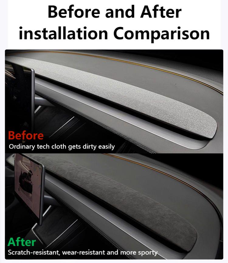 Alcantara Dashboard Replacement for Tesla Model Y Juniper / Model 3 Highland | Premium Matte Finish