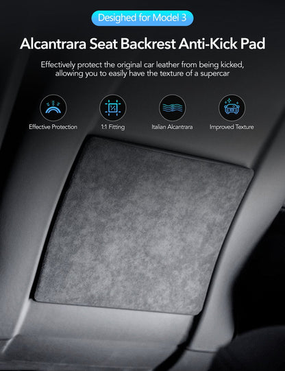 Alcantara Seat Back Protector for Model 3 Highland/Y Juniper | 2-Pack | Premium Comfort