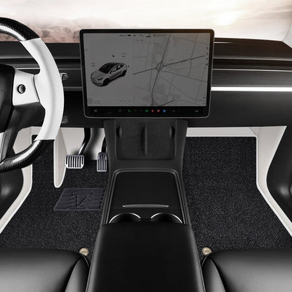 All-Round White Leather Floor Mats for Tesla Model 3 Highland / Y