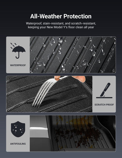 All Weather 3D TPE Floor Mats for Tesla Model Y Juniper