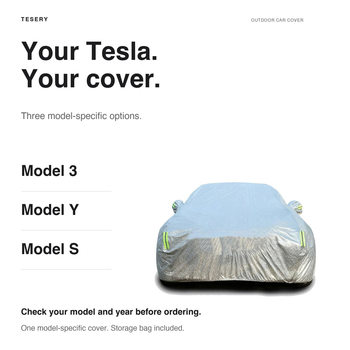 All-Weather Car Cover for Model 3/Y/S | Waterproof Oxford