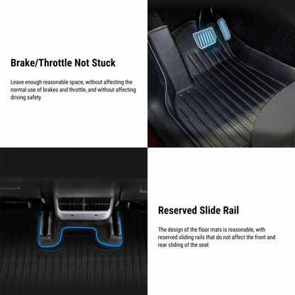 All Weather TPE Floor Mats for Tesla Model Y 7 Seats