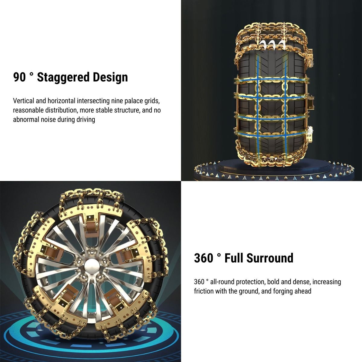 Flash Sale: Anti-Slip Snow Chains Nine Grid For Model Y/3/X/S