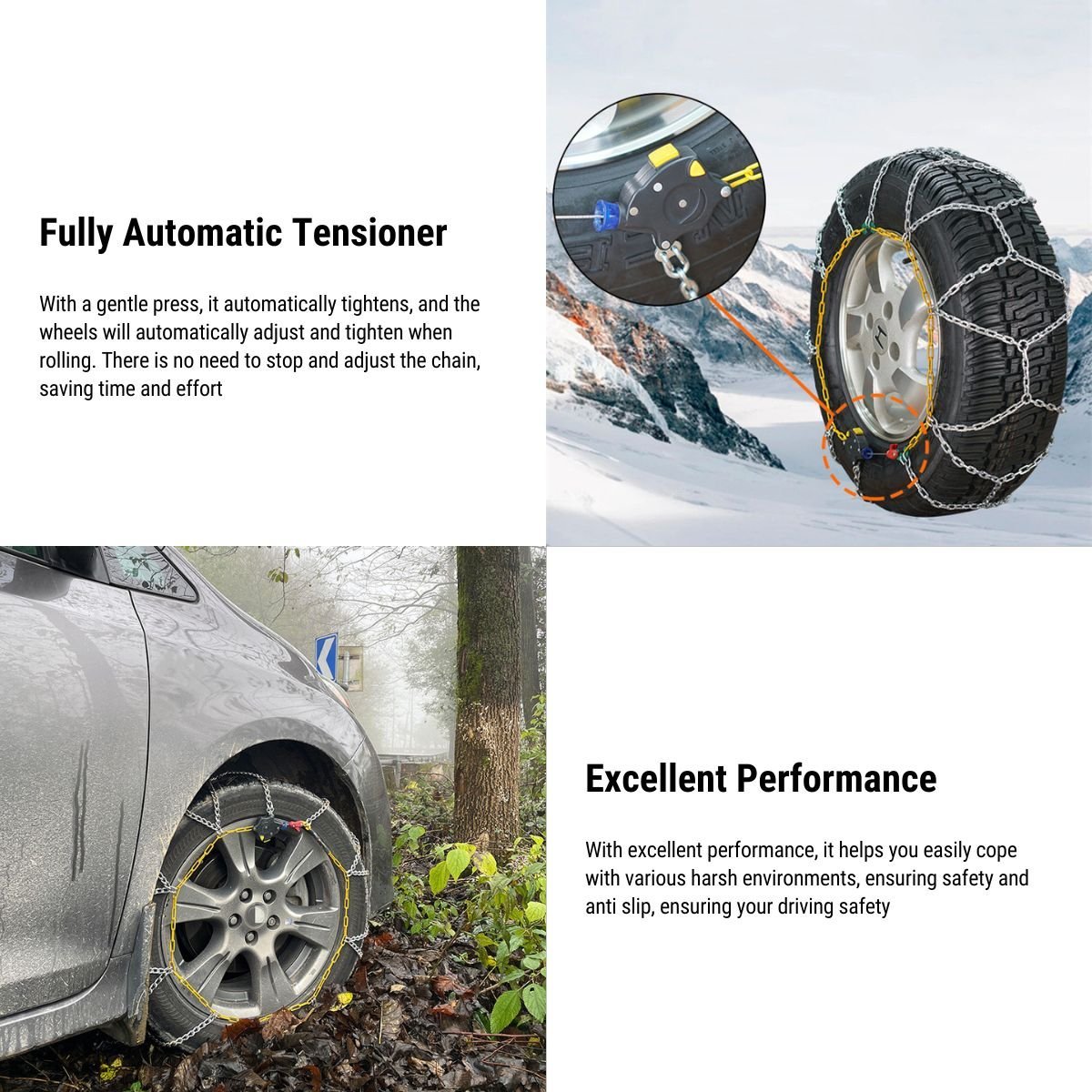 Automatic Tightening Snow Chains For Tesla Model Y Model 3