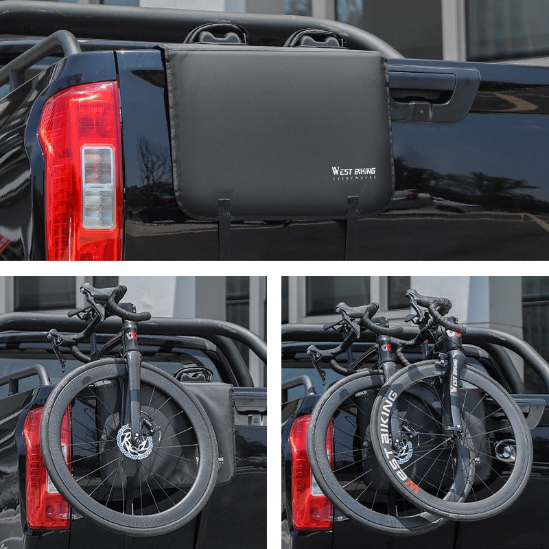 Bike Tailgate Shield Pad with Tool Pockets for Cybertruck