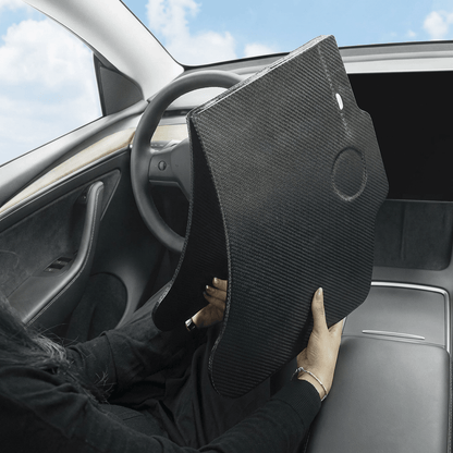Carbon Fiber Pattern Foldable Working Tray Table for Model 3 Highland & Model Y Juniper | ABS