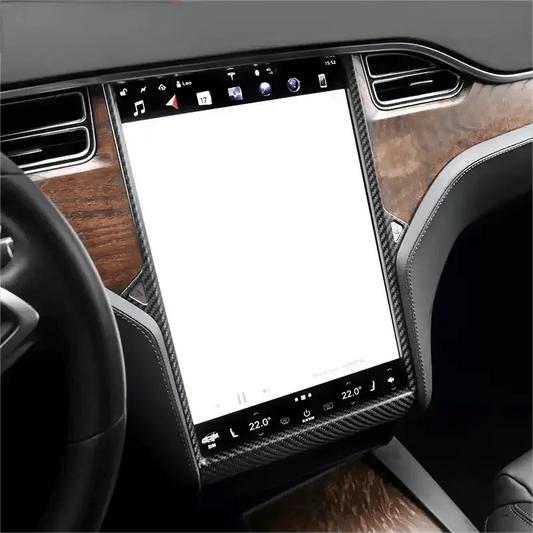 Center Display Frame Dry Carbon Fiber Overlay for Model S/X 2014-2020