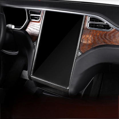 Center Display Frame Dry Carbon Fiber Overlay for Model S/X 2014-2020
