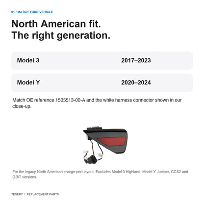 Charge Port Door Assembly for Tesla Model 3 / Model Y – North America