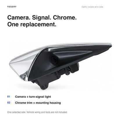 Chrome Side Repeater Camera for Tesla Model 3 (2017–2020)