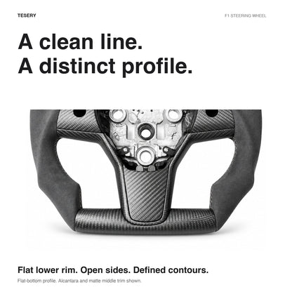 Custom Carbon Fiber Steering Wheel for Tesla Model 3 / Y【F1 Style】