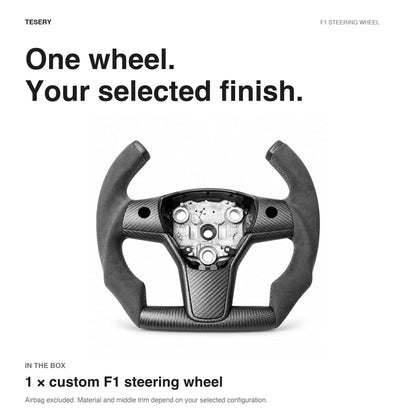 Custom Carbon Fiber Steering Wheel for Tesla Model 3 / Y【F1 Style】