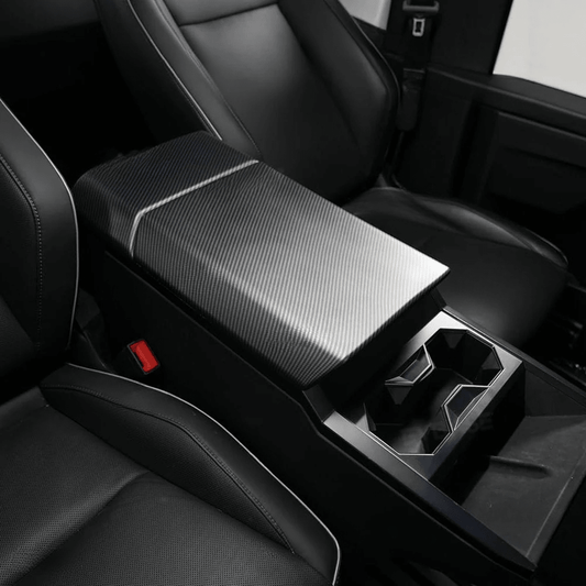 Cybertruck Armrest Carbon Fiber Style ABS Protective Trim Overlay