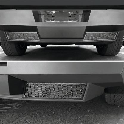 Cybertruck Rear Bumper Honeycomb Trim Cover – Carbon Fiber Style Protective Guard
