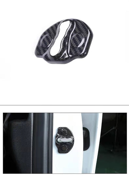 Real Dry Carbon Fiber Door Lock Cover for Tesla Model 3 & Model Y & Model YL