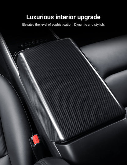 Dry Carbon Fiber Armrest Box Trim Cover for Cybertrunk