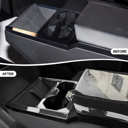 Dry Carbon Fiber Center Console Cup Holder for Cybertruck