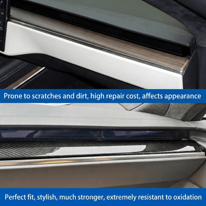 Dry Carbon Fiber Dashboard Panel Overlay for Model S/X 2021+ | 3 Finishes | UV Protected | Peel & Stick