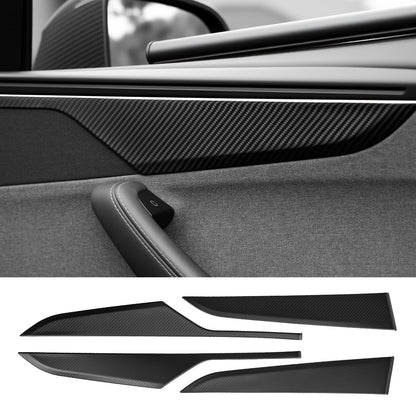 Dry Carbon Fiber Door Panel Trim Covers for Model Y Juniper