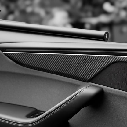 Dry Carbon Fiber Door Panel Trim Covers for Model Y Juniper
