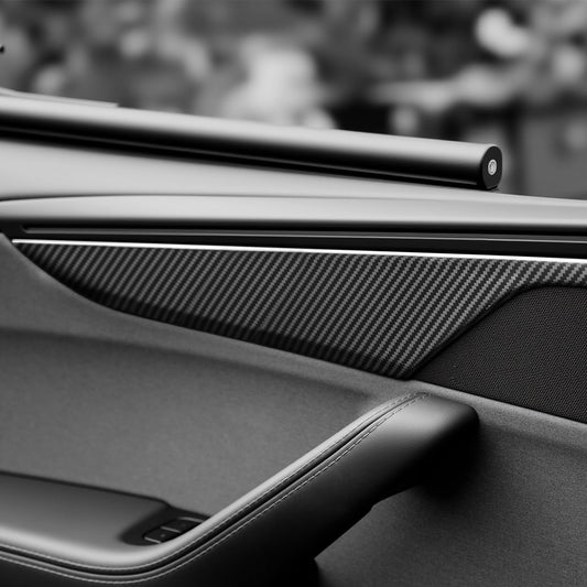 Dry Carbon Fiber Door Panel Trim Covers for Model Y Juniper