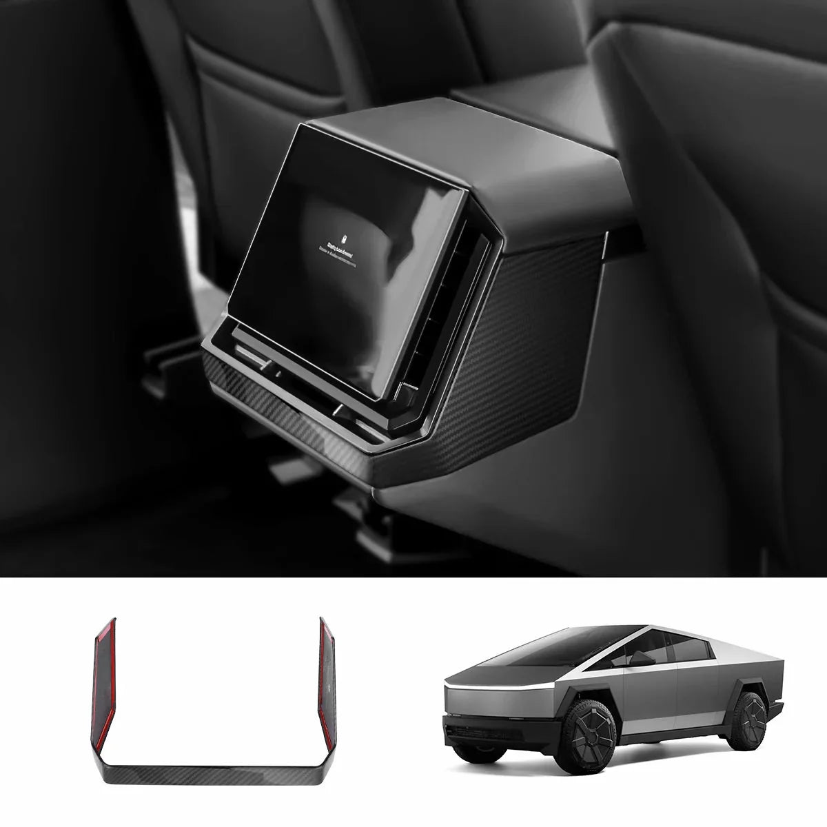 Dry Carbon Fiber Rear Screen Frame Cover / Frame Full Wrap for Cybertruck