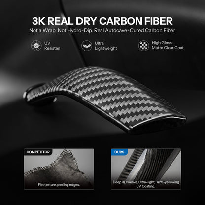 Dry Carbon Fiber Turn Signal Stalk Cover for Model Y Juniper / Model 3 Highland