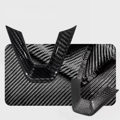 TESERT Dry Carbon Fiber Steering Wheel V-Cover for Model 3 Highland & Y Juniper