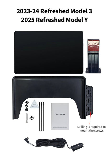 Exclusive Passenger Entertainment Screen for Tesla Model 3 / Model Y / YL (LHD)