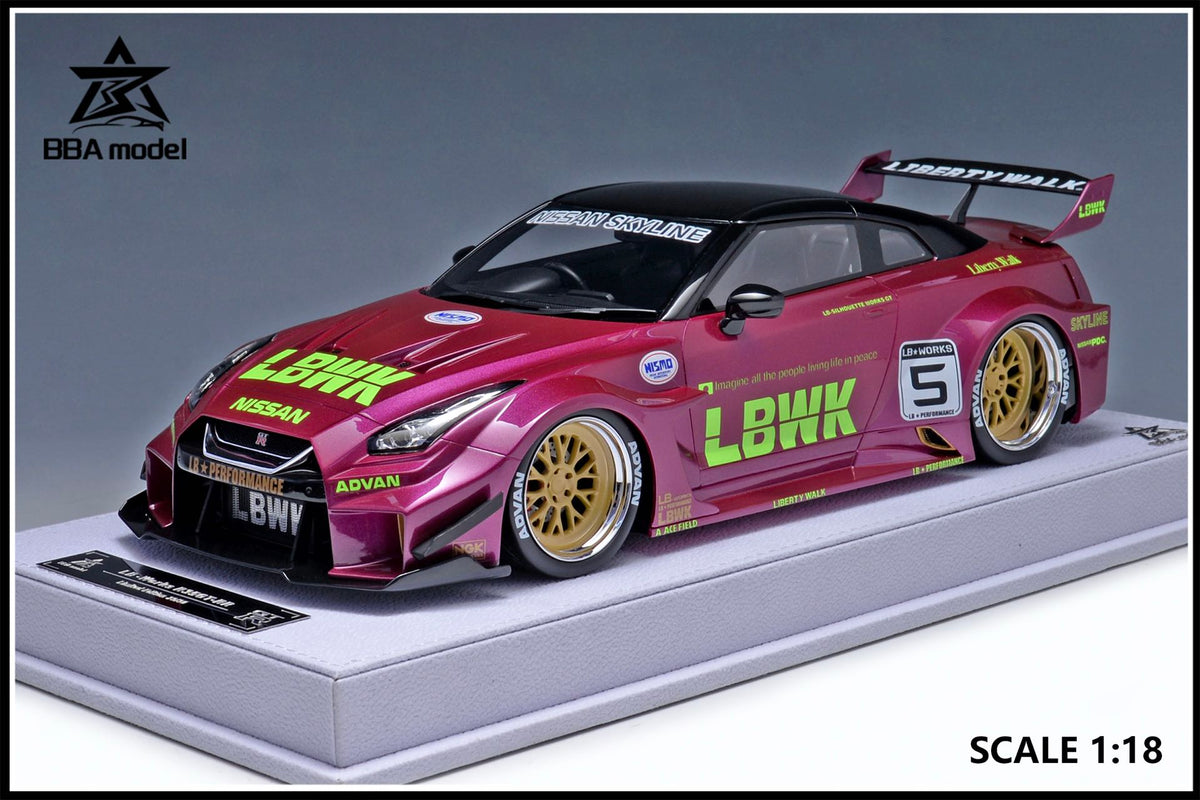 BBA model 1:18 Nissan GTR 35GT-RR LBWK (5 Colours)