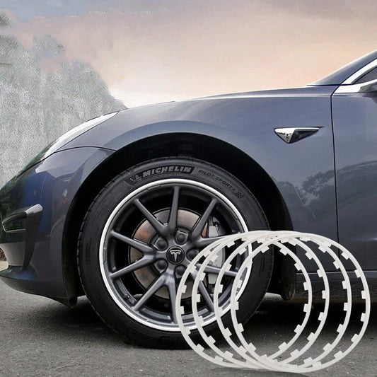 Flash Sale: DuPont Nylon Wheel Rim Protectors for Tesla | 4-Piece Set | Curb Rash Guard | Impact Resistant