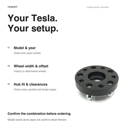 Forged Wheel Spacer for Tesla Model 3/Y/X/S (a set 4pcs)