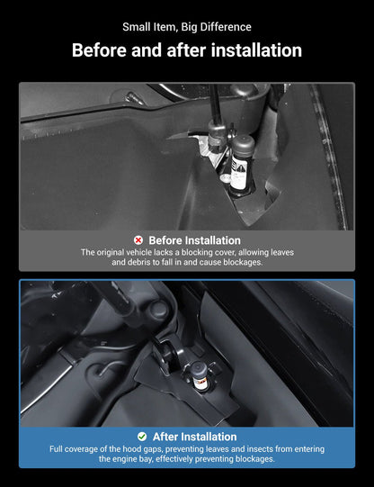 Front Trunk Drain Channel Cover for Model 3 Highland | Prevent Water Damage (2-Pack)