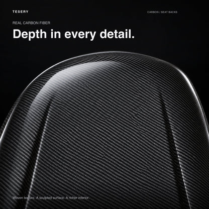 Full Back Seat Replacement for Model 3 / Y - Carbon Fiber Interior Mods