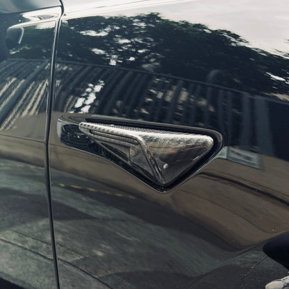 Full Side Camera Covers for Tesla Model 3 / Y - Carbon Fiber Exterior Mods