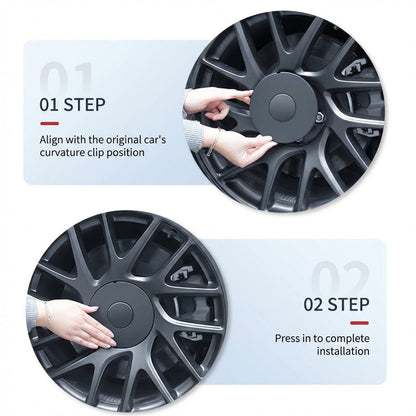 18“ Photon Wheels Half-Rim Hub Center Caps for Model 3 Highland (2024+) | Tesery