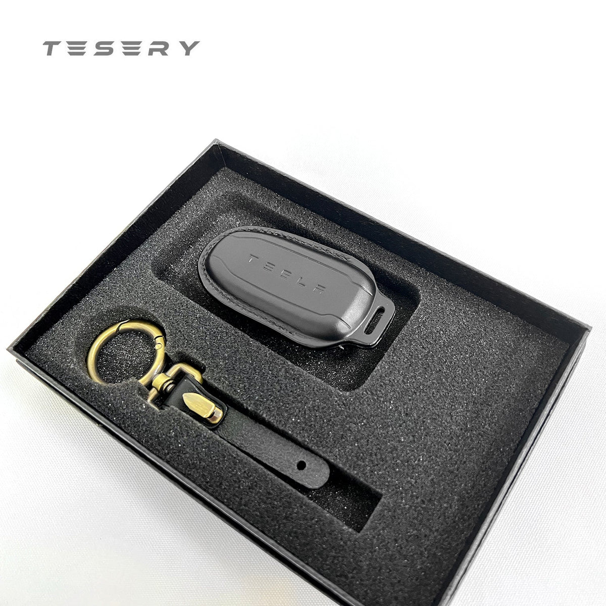 Handmade Leather Keychain for Tesla Model 3/Y