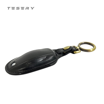 Handmade Leather Keychain for Tesla Model 3/Y