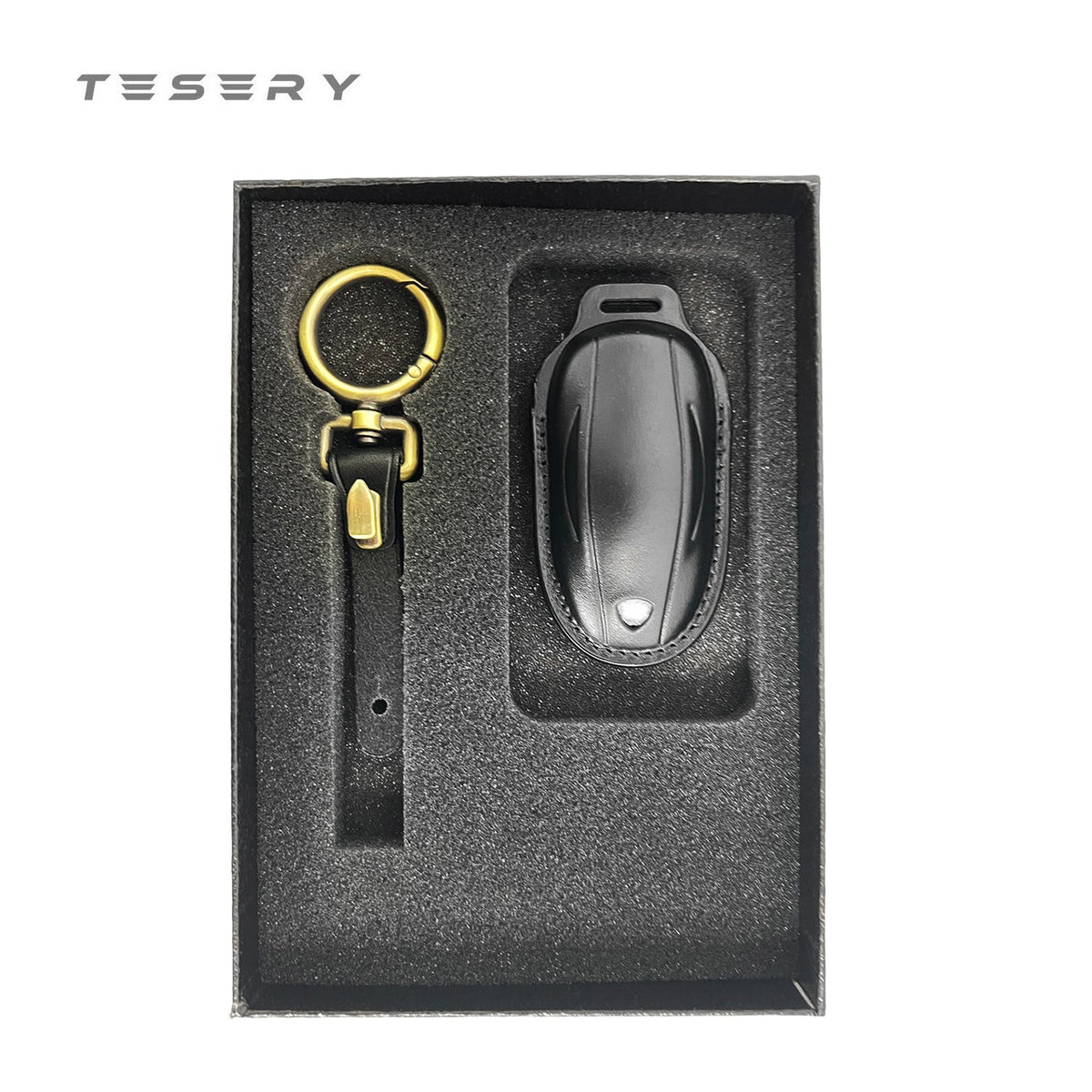 Handmade Leather Keychain for Tesla Model 3/Y